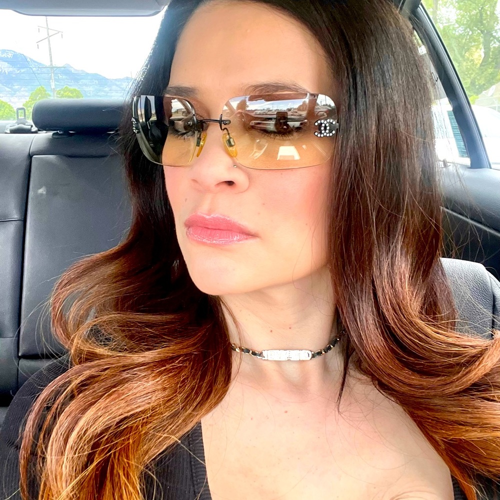 💯Auth Chanel 4017-D Rimless Swarovski double C Gradient Sunglasses BEAUTIFUL! - Picture 13 of 13